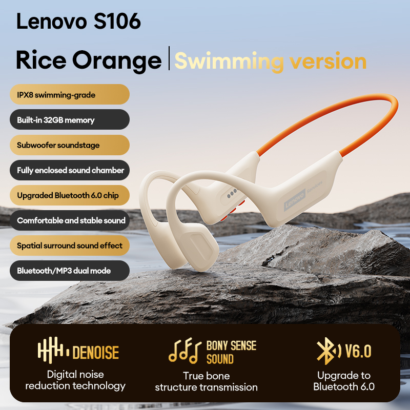 Choice Lenovo S106 Bone Conduc - Bone Conduction Running Headphones ulasan dan harga