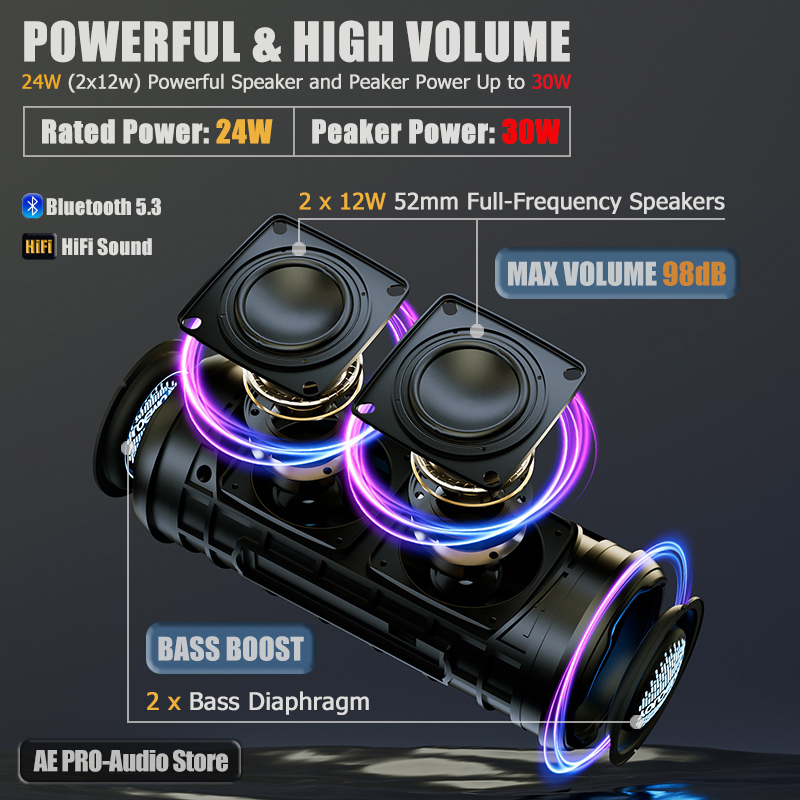 30W Portable Bluetooth Speaker - Portable Bluetooth Speaker Waterproof Ipx7 ulasan dan harga
