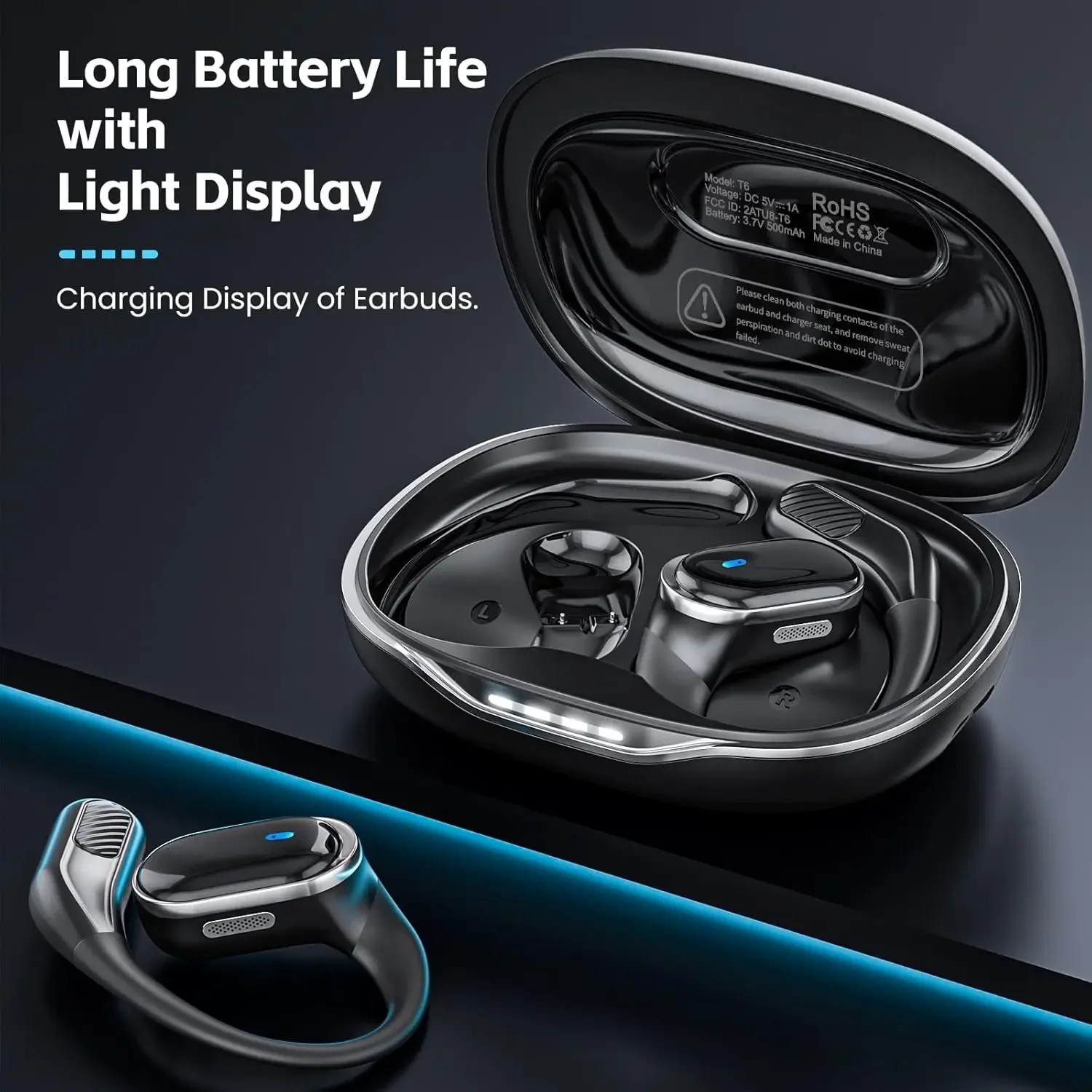 Open-Ear Headphones with Stabl - Type C Wired Earphones With Mic ulasan dan harga