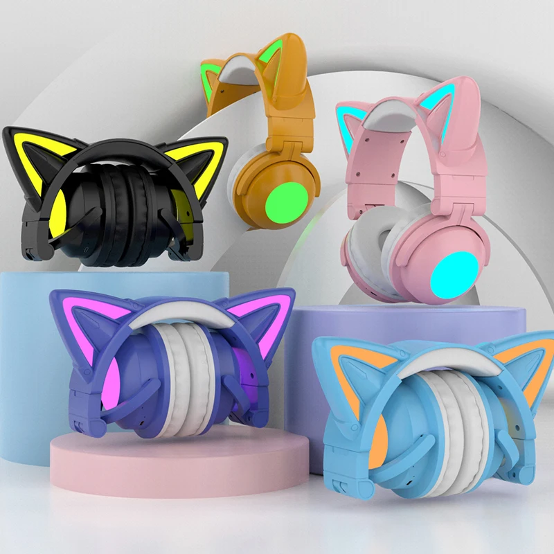 ZW068 Bluetooth Headphones LED - Cat Ear Bluetooth Headset Led ulasan dan harga