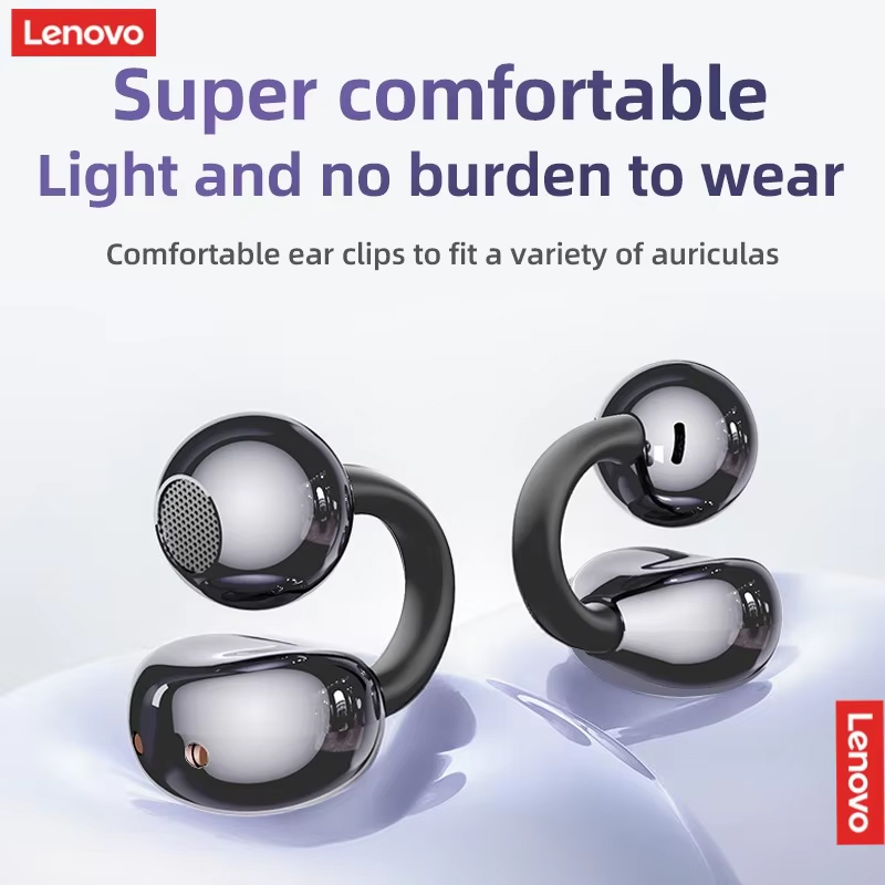 Lenovo TA410 Ear Clip Wireless - Open Ear Air Conduction Headphones ulasan dan harga
