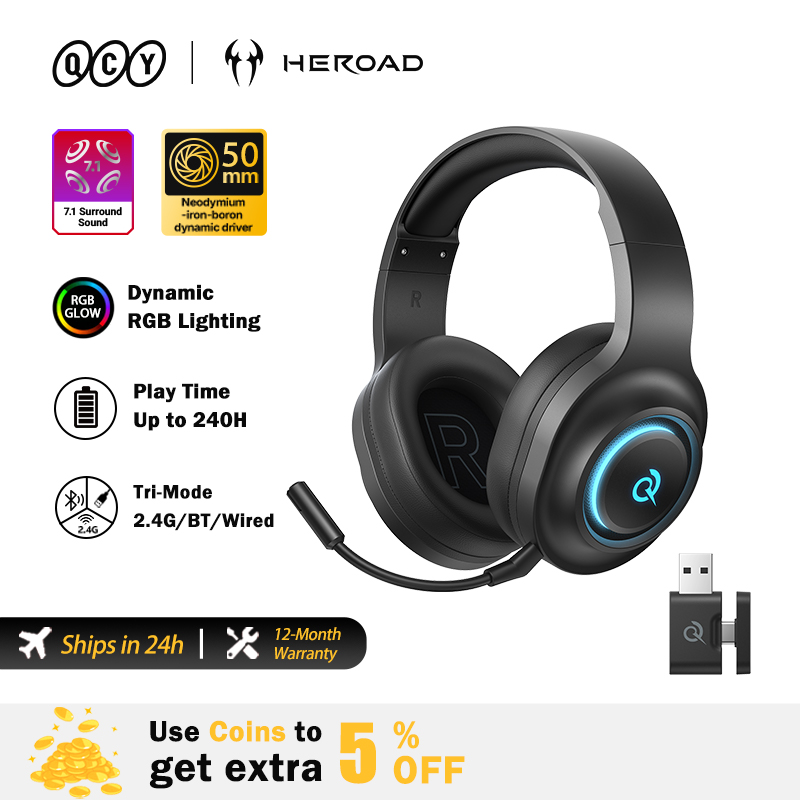 QCY Heroad V200 Gaming Headset - Gaming Headset With Mic Rgb ulasan dan harga