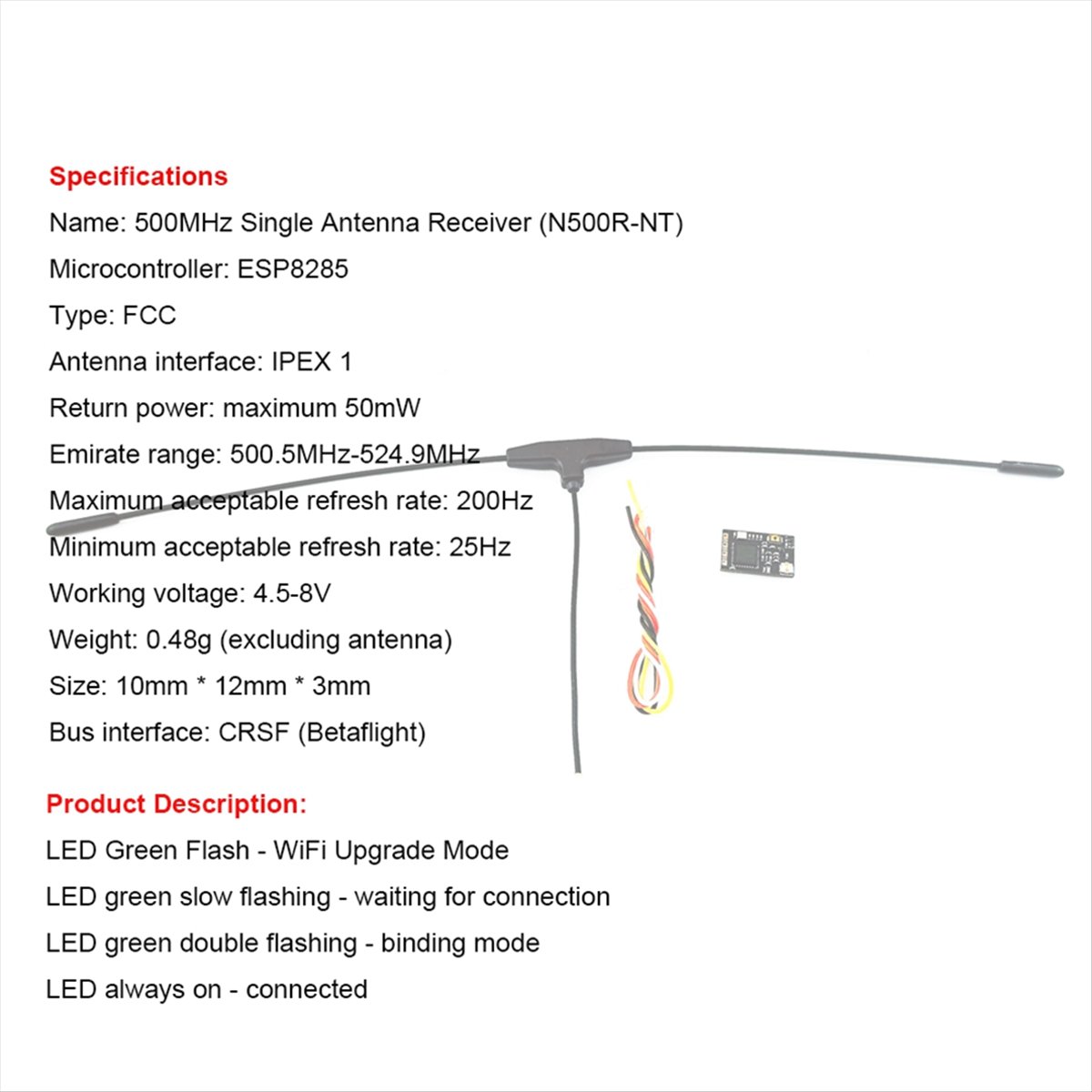 500MHz Receiver 500.5MHz-524.9 - Drones ulasan dan harga