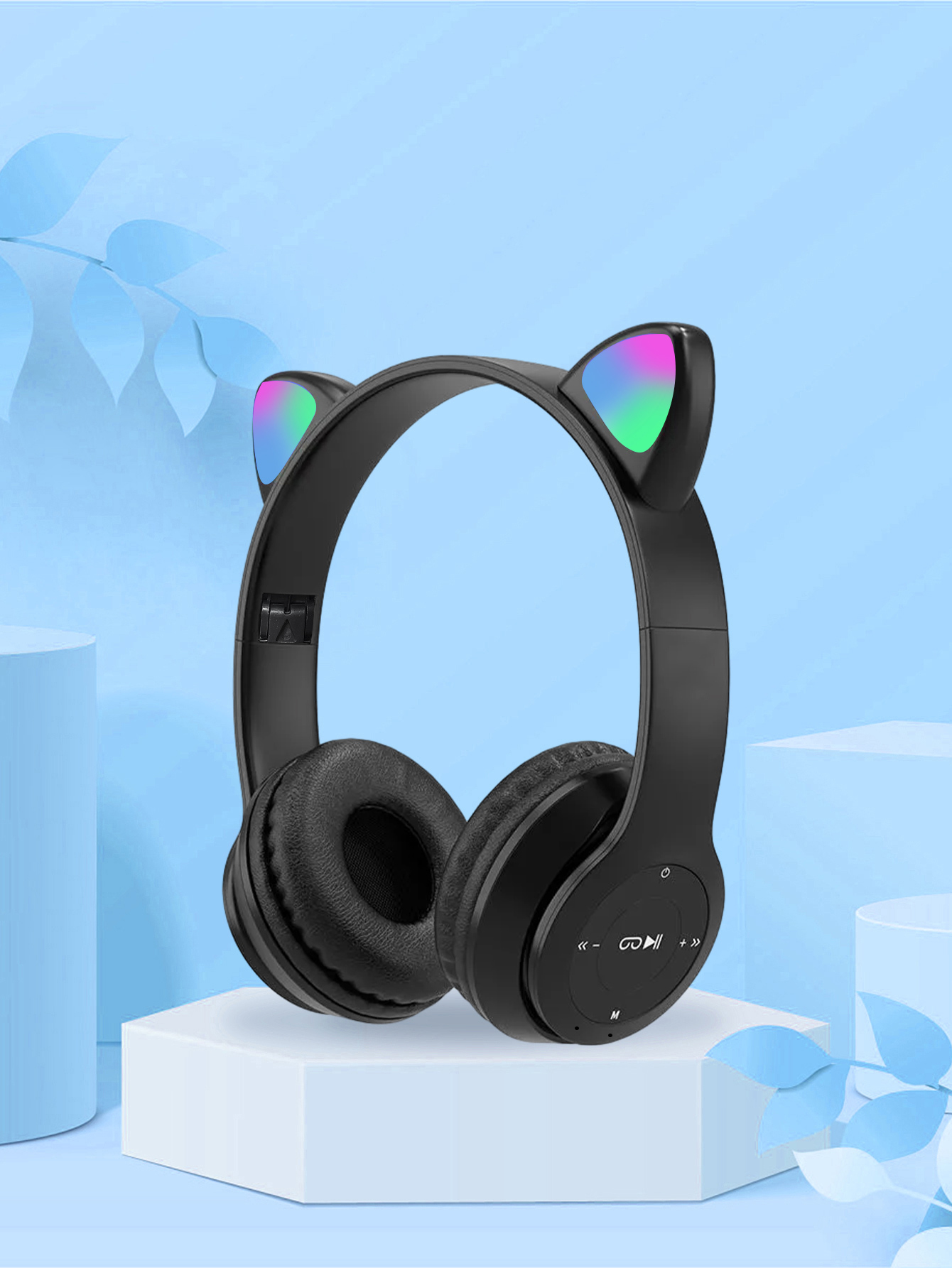 P47M Cat Ear Headphones,RGB Co - Cat Ear Bluetooth Headset Led ulasan dan harga